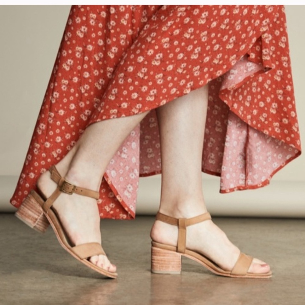 Nisolo Lucia Leather Tan Block Heel Sandals
